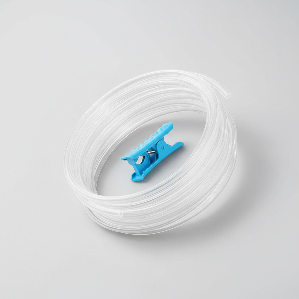 Ultra-Clear Tube for 1.75mm filament with Cutter for Bambu Lab A1/A1 mini AMS/P2S/P1S/X1C,2.5mm IDx4mm OD Length 5M Bowden Tube Ideal for PLA/PETG/ABS (Not for Soft Filaments like TPU) (Transparent) — product image