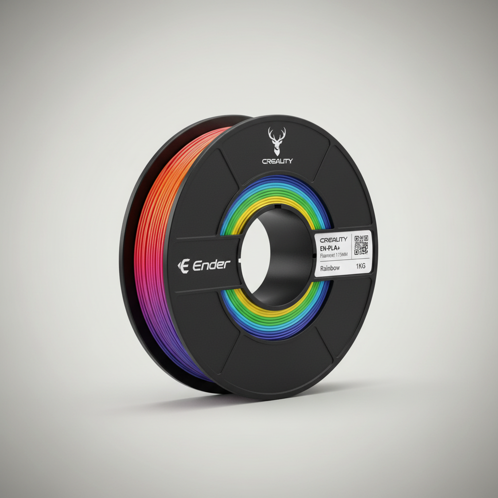 Creality 3D Printer Filament, Rainbow PLA+ Filament 1.75mm, Multicolor PLA Plus Strong Toughness Dimensional Accuracy +/- 0.03mm, PLA Pro for Most 3D Printer, 1KG Spool(2.2lbs) — product image