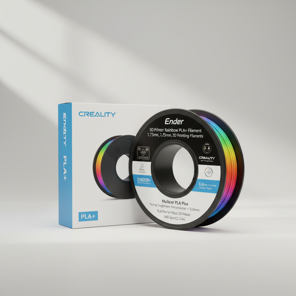 Creality 3D Printer Filament, Rainbow PLA+ Filament 1.75mm, Multicolor PLA Plus Strong Toughness Dimensional Accuracy +/- 0.03mm, PLA Pro for Most 3D Printer, 1KG Spool(2.2lbs) — product image