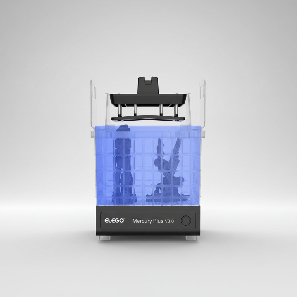 ELEGOO Mercury Plus V3.0 Wash and Cure Station, 7.5 L Large Capacity, Compatible with Mars Saturn Photon Halot MSLA LCD DLP 3D Printers, Washing Size of 9.05"×5.31”×10.24“ — product image