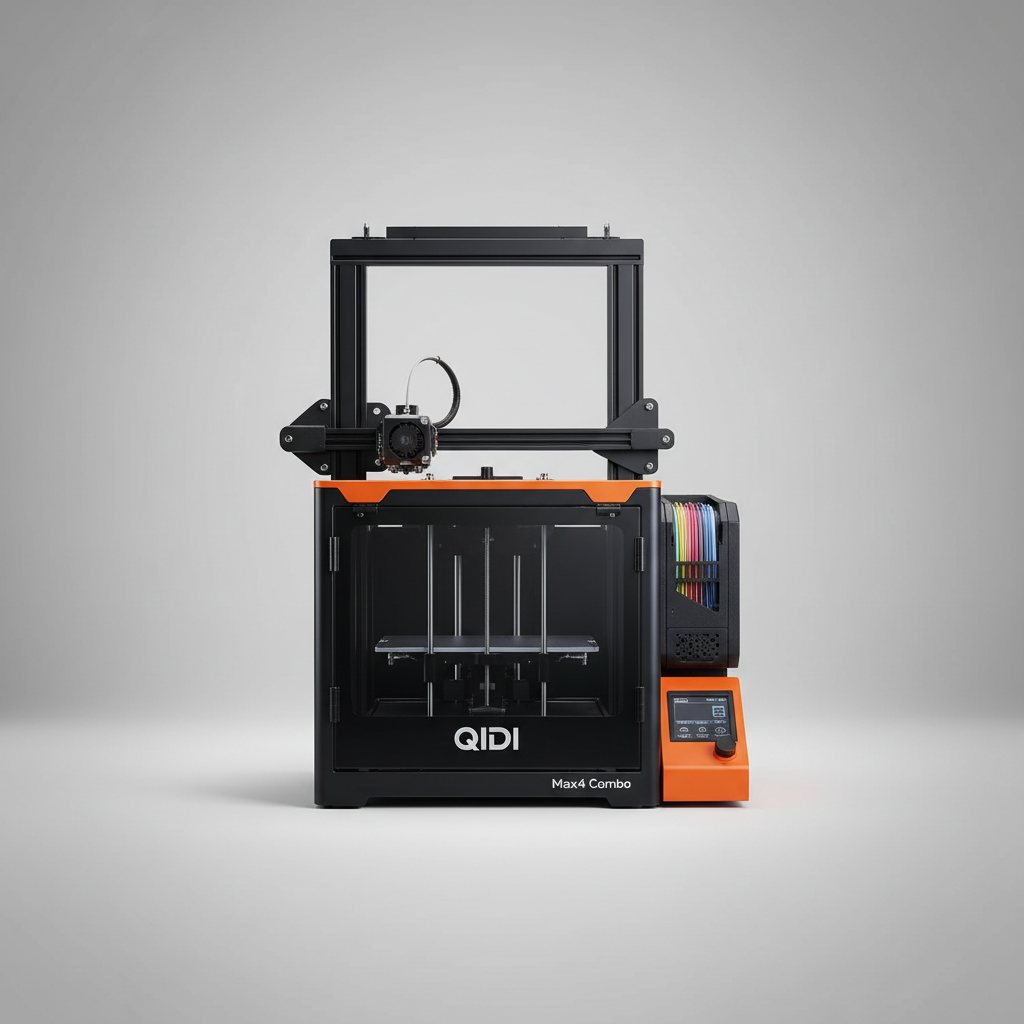 QIDI Max4 Combo 3D Printer, 390×390×340mm Large Build Volume, 65℃ Heated Chamber FDM 3D Printers, Max 800mm/s High Speed, Supports Up to 16-Colors/Multi Materials with QIDI BOX, Auto Bed Leveling — product image