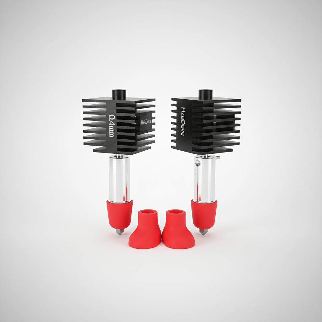 HzdaDeve 2 Pack 0.4mm A1 Mini/A1/A2L Hotend Kit for Bambu Lab 3D Printer | High Precision Leak-Proof Hardened Steel Nozzles, Heat-Resistant up to 350℃, Quick-Swap Detachable, with 2PCS Silicone Socks — product image