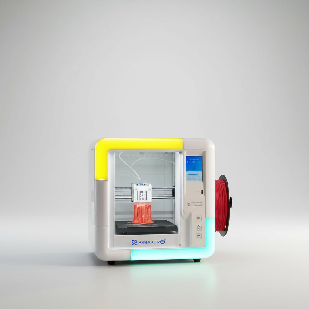 AOSEED 3D Printer for Kids & Beginners, AI-Powered Toy Maker with Leveling-Free Design, 400mm/s Speed, 17+ Design Modules, 8 PLA Filaments, Enclosed Mini 3D Printer for Home & School, X-Maker AI+ — product image