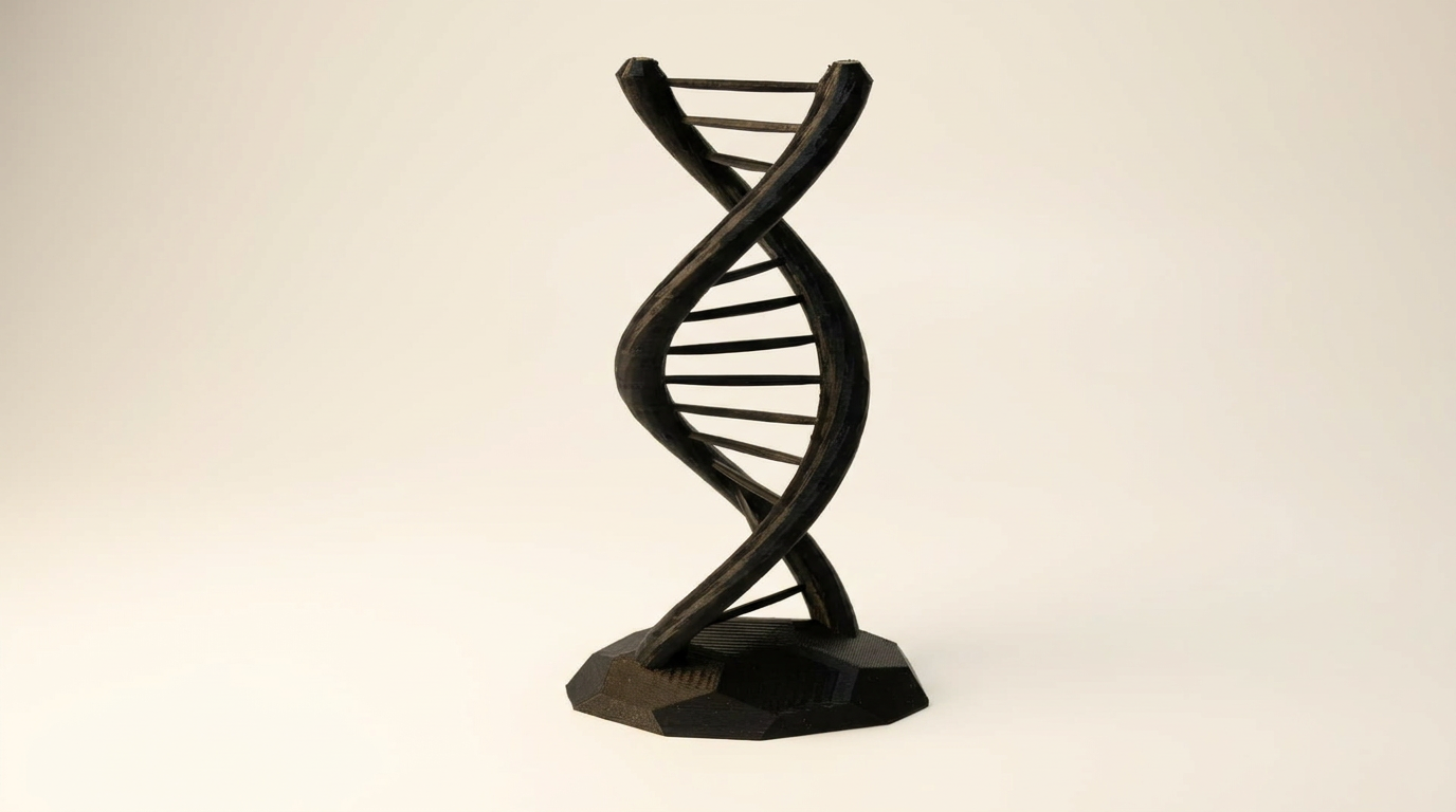 3D Central DNA Double Helix: A Desk Ornament with a Scale Problem