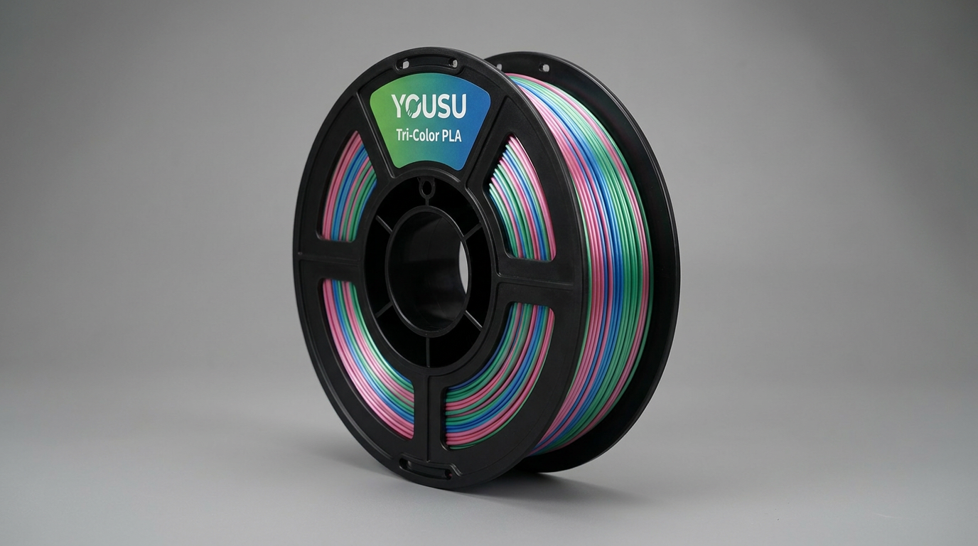 YOUSU Tri Color PLA Filament Review: Visual Impact for FDM Printing