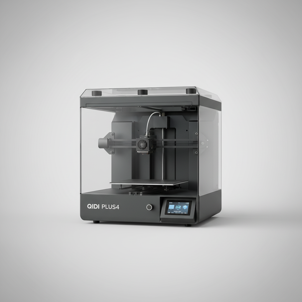 QIDI PLUS4 3D Printer, Max 600mm/s High-Speed Printing, 65℃ Chamber Heat, Fully Auto Leveling, 370°C Direct Extruder with Integrated Nozzle, Support PPS-CF Filaments, Large Print Size 12"x12"x11" — product image
