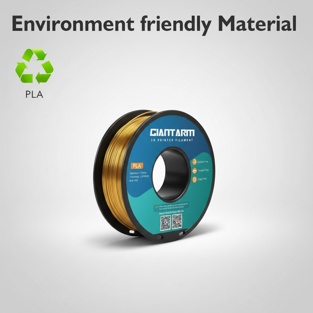 GIANTARM 3D Printer Filament, Silk Gold Pla Filament, 1Kg(2.2lbs) Spool, 1.75mm Dimension Accuracy +/- 0.03mm, 3D Printing Filament — product image