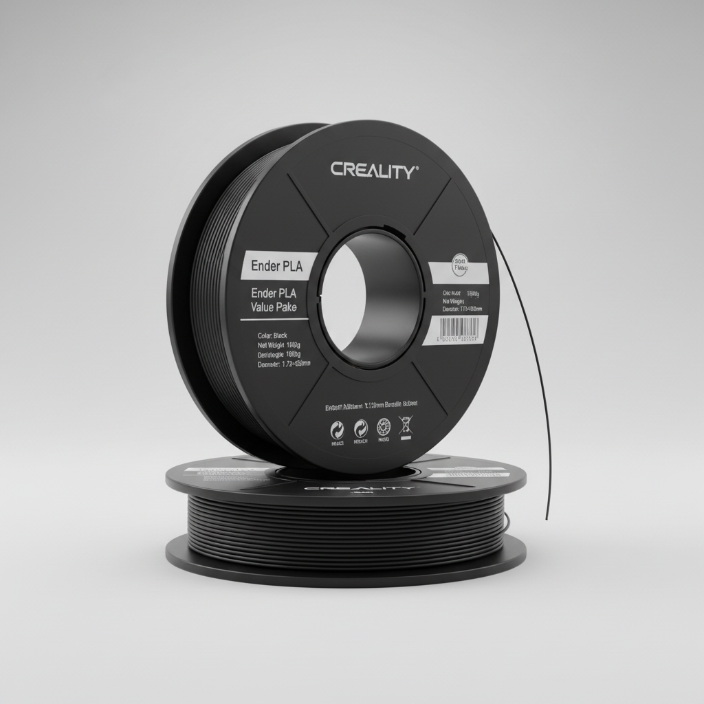 Creality 3D Printer Filament, PLA Filament 1.75mm Bundle 2Kg for 3D Printing, Ender PLA Filament No-Tangling, Strong Bonding & Overhang Performance, Accuracy +/- 0.02mm (Black & Black 2-Pack) — product image